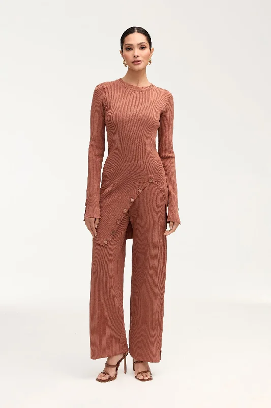 Upgrade for Less!Remy Ribbed Knit Side Slit Top